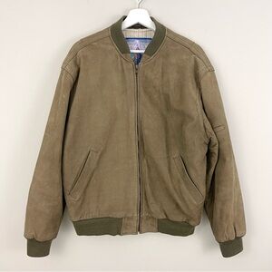 Vintage Bench Leather Bomber Full Zip Jacket